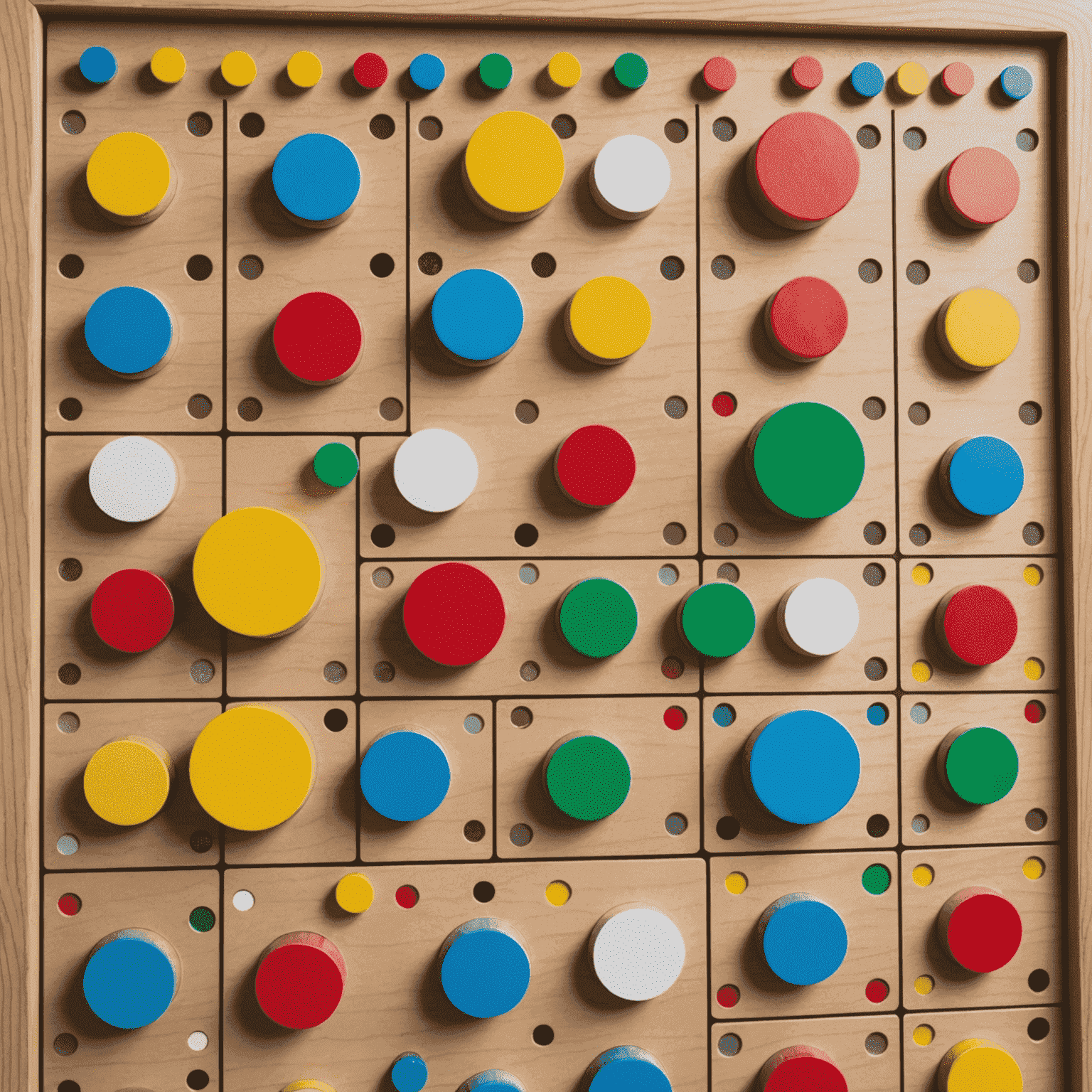 Close-up of a Plinko board with various obstacles such as flippers, magnets, and small windmills